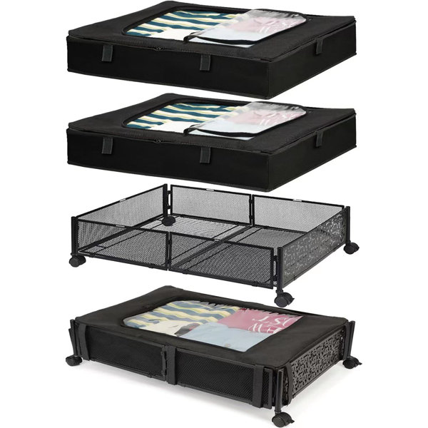 Rebrilliant Under Bed Storage With Wheels & 2 Dust Bags,2 Pack Under